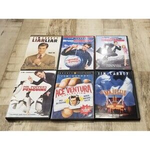 Jim Carrey 7 DVD Lot Movie Collection Comedy Humor Ace Ventura Liar Liar Bruce A